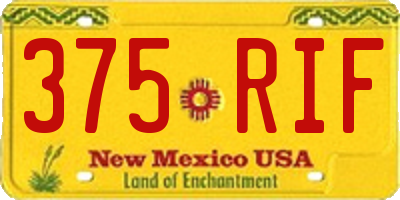 NM license plate 375RIF