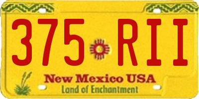 NM license plate 375RII