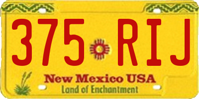 NM license plate 375RIJ