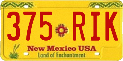 NM license plate 375RIK