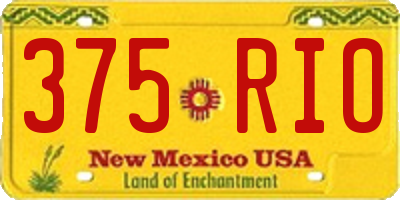 NM license plate 375RIO