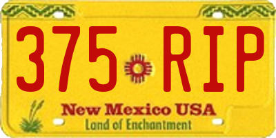 NM license plate 375RIP