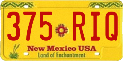 NM license plate 375RIQ