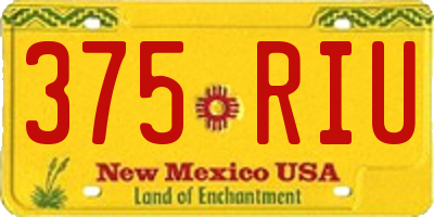 NM license plate 375RIU
