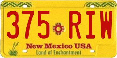 NM license plate 375RIW