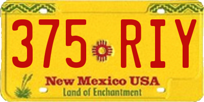 NM license plate 375RIY