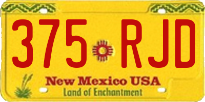 NM license plate 375RJD