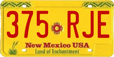 NM license plate 375RJE