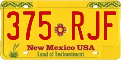 NM license plate 375RJF