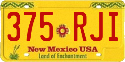 NM license plate 375RJI