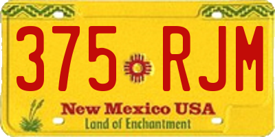 NM license plate 375RJM