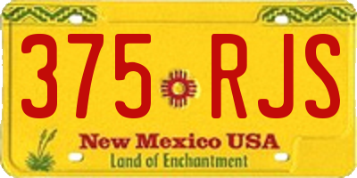 NM license plate 375RJS