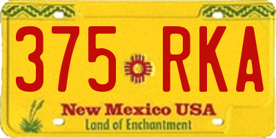 NM license plate 375RKA