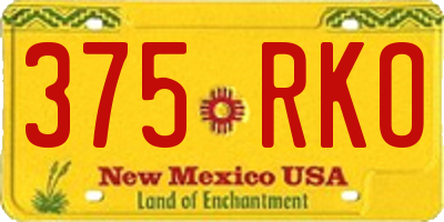 NM license plate 375RKO