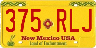 NM license plate 375RLJ
