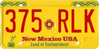 NM license plate 375RLK