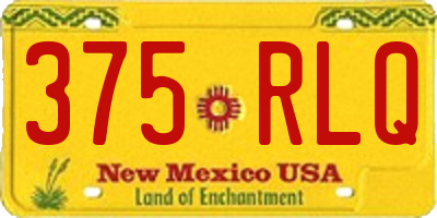 NM license plate 375RLQ