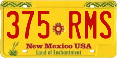 NM license plate 375RMS