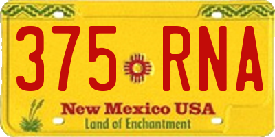 NM license plate 375RNA