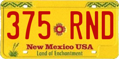 NM license plate 375RND