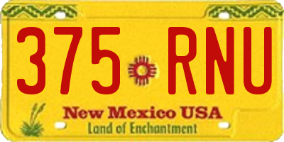 NM license plate 375RNU