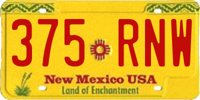 NM license plate 375RNW