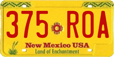 NM license plate 375ROA