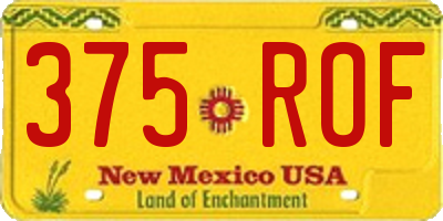 NM license plate 375ROF