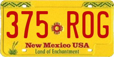 NM license plate 375ROG