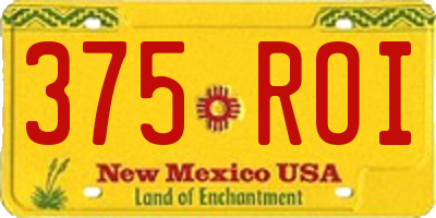 NM license plate 375ROI