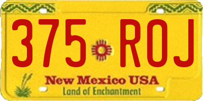 NM license plate 375ROJ