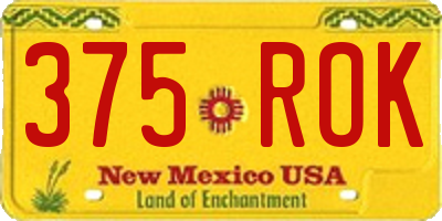 NM license plate 375ROK