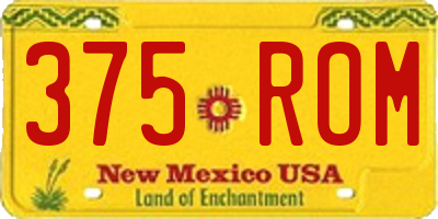 NM license plate 375ROM