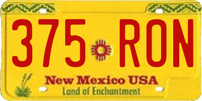 NM license plate 375RON