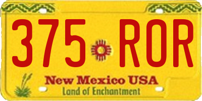 NM license plate 375ROR
