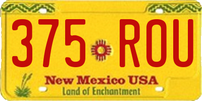 NM license plate 375ROU