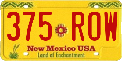 NM license plate 375ROW