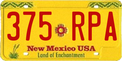 NM license plate 375RPA