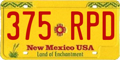 NM license plate 375RPD
