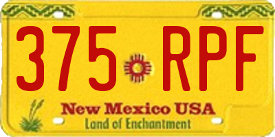NM license plate 375RPF
