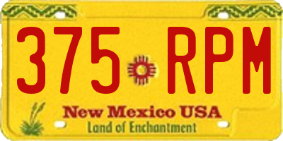 NM license plate 375RPM