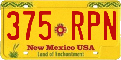 NM license plate 375RPN