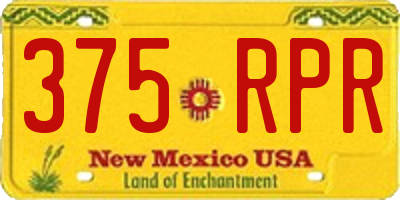 NM license plate 375RPR