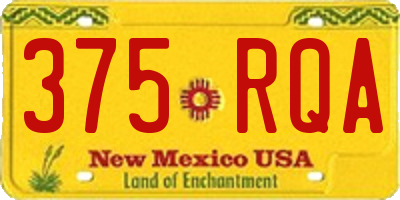 NM license plate 375RQA