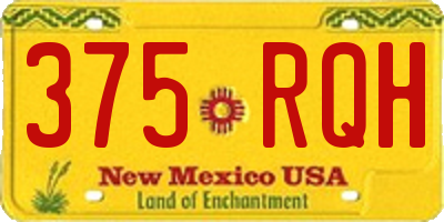 NM license plate 375RQH