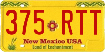 NM license plate 375RTT