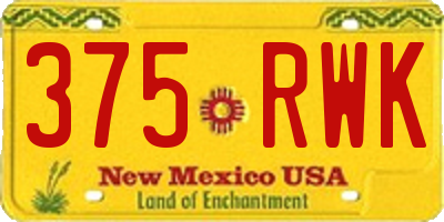 NM license plate 375RWK