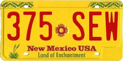 NM license plate 375SEW