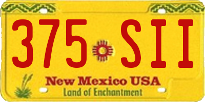 NM license plate 375SII