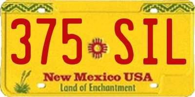 NM license plate 375SIL